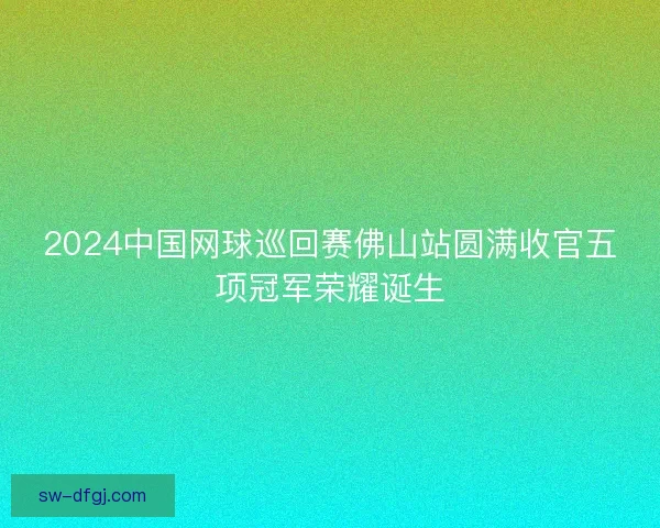 2024中国网球巡回赛佛山站圆满收官五项冠军荣耀诞生 2024中国网球巡回赛佛山站圆满收官五项冠军荣耀诞生